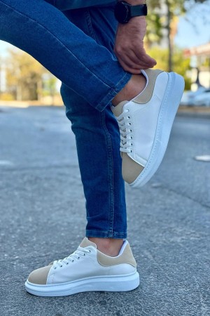 Luis a Costa LC109 Beyaz Bej Süet Erkek Sneaker