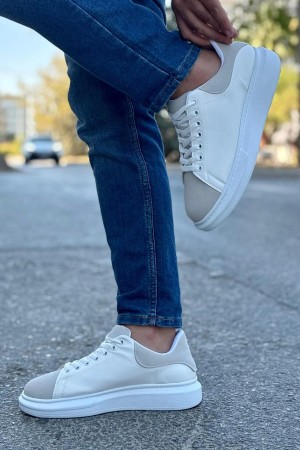 Luis a Costa LC109 Beyaz Gri Süet Erkek Sneaker