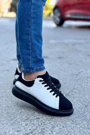 Luis a Costa LC109 Beyaz Siyah Süet SİYAH TABAN Erkek Sneaker