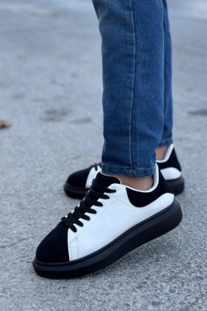 Luis a Costa LC109 Beyaz Siyah Süet SİYAH TABAN Erkek Sneaker