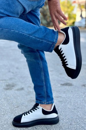 Luis a Costa LC109 Beyaz Siyah Süet SİYAH TABAN Erkek Sneaker