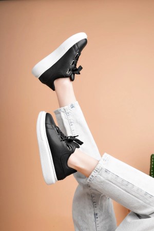Luis a Costa LC105 Siyah Cilt Beyaz Taban Kadın Sneaker