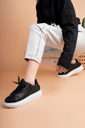 Luis a Costa LC105 Siyah Cilt Beyaz Taban Kadın Sneaker