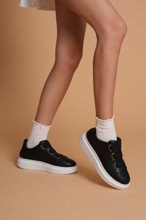 Luis a Costa LC103 Siyah Cilt Beyaz Taban Kadın Sneaker