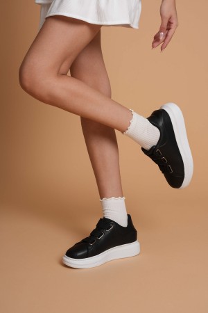 Luis a Costa LC103 Siyah Cilt Beyaz Taban Kadın Sneaker
