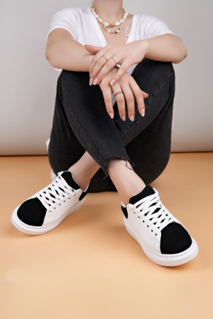 Luis a Costa LC109 Beyaz Siyah Süet Kadın Sneaker