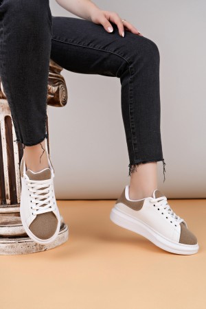 Luis a Costa LC109 Beyaz Kahve Süet Kadın Sneaker