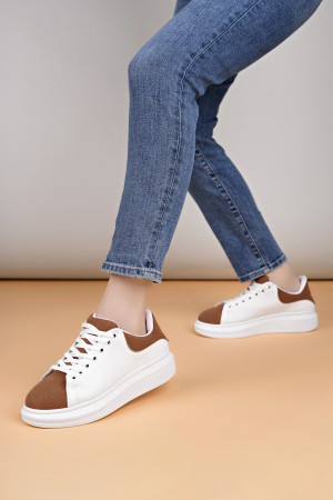 Luis a Costa LC109 Beyaz Taba Süet Kadın Sneaker